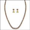 Single line peach  pearl set - SJPJA-238 - Click here to View more details about this Product